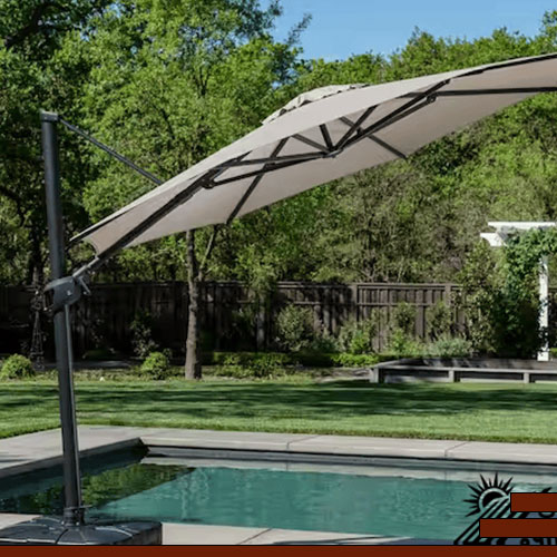 سایبان چتری پایه وسط و سایه بان چتری پایه کنار